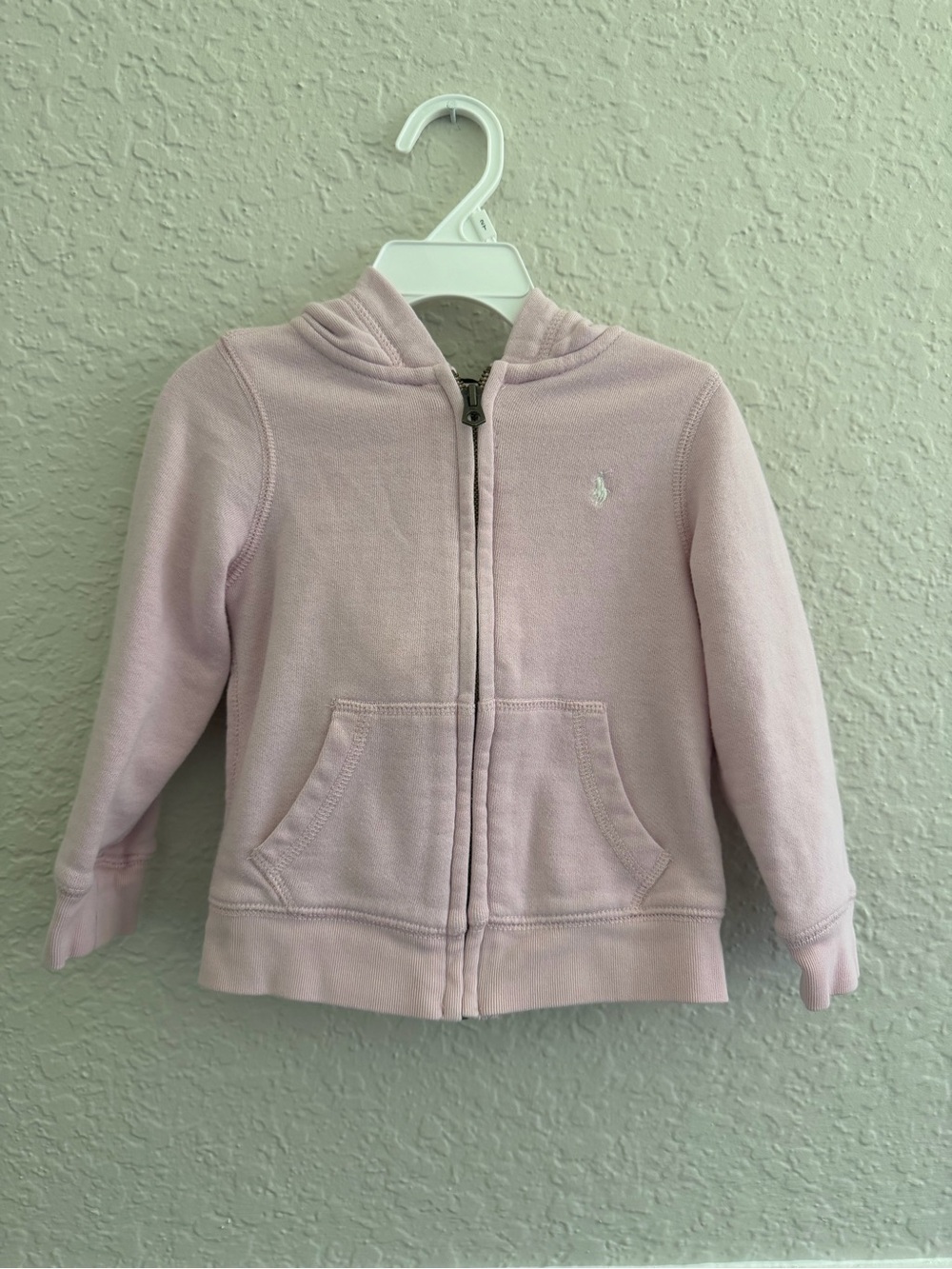 Ralph Lauren Toddler Pink Zip-Up Hooded Sweatshirt | Size: 3T